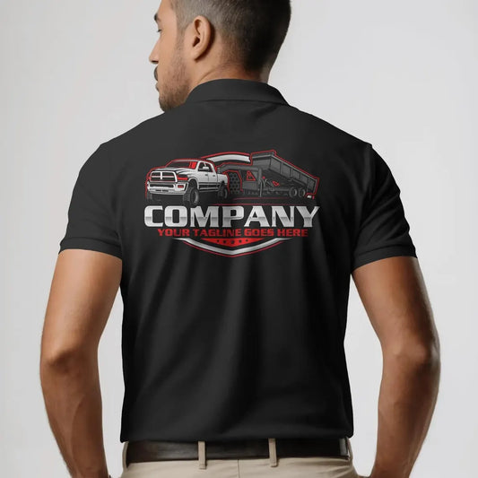 Pickup Truck Gooseneck Dump Trailer Logo Template – Hauling Removal Service SVG AI EPS PNG Editable Vector Design