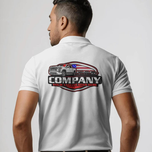 American Pickup Trailer Logo Template – Bumper Pull Hotshot Trucking SVG AI EPS PNG Editable Vector Design