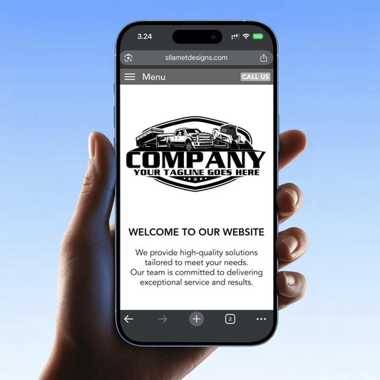 Pickup Truck Gooseneck Dump Trailer Skid Steer logo template