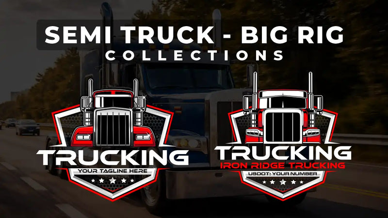 semi truck logo, big rig logo, trucking branding, freight transport logo design, truck logo svg ai eps png