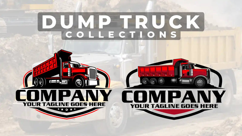 dump truck logo, hauling logo, construction truck branding, heavy duty transport logo design, dump truck svg ai eps png