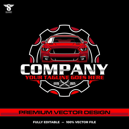 Professional auto repair and mechanic garage logo template in EPS SVG PNG formats