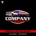 USA hotshot towing logo template for bumper pull trucking company in SVG AI EPS PNG editable vector format