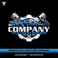 USA vehicle repair logo template for auto fix mechanic garage in SVG AI EPS PNG editable vector format