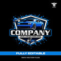 Auto detailing logo template for car wash cleaning service in SVG AI EPS PNG editable vector format