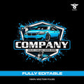 Auto detailing logo template for car wash cleaning service in SVG AI EPS PNG editable vector format