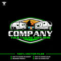 Campground logo template for travel trailer RV park branding in SVG AI EPS PNG editable vector format