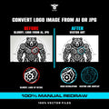 Convert AI generated logo to vector redraw service JPG PNG to SVG AI EPS PDF high quality vector format