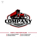 Dump truck logo template for construction trucking business in SVG AI EPS PNG editable vector format