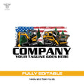 Forestry equipment logo template with skid steer and excavator in SVG AI EPS PNG PDF JPG editable vector format