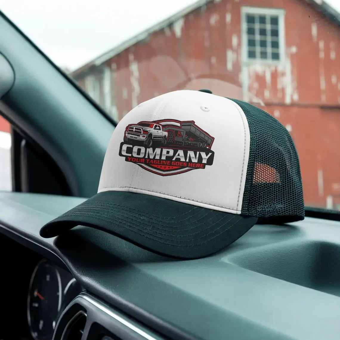 Pickup Truck Gooseneck Dump Trailer Logo Template – Hauling Removal Service SVG AI EPS PNG Editable Vector Design
