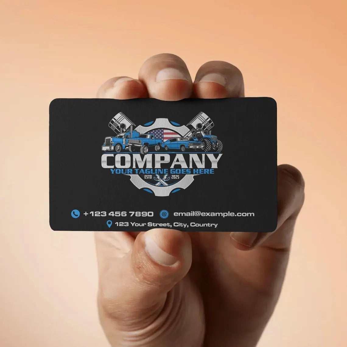USA vehicle Repair Logo SVG: Fully Editable Vector, Auto Fix Template, Mechanic Garage Branding
