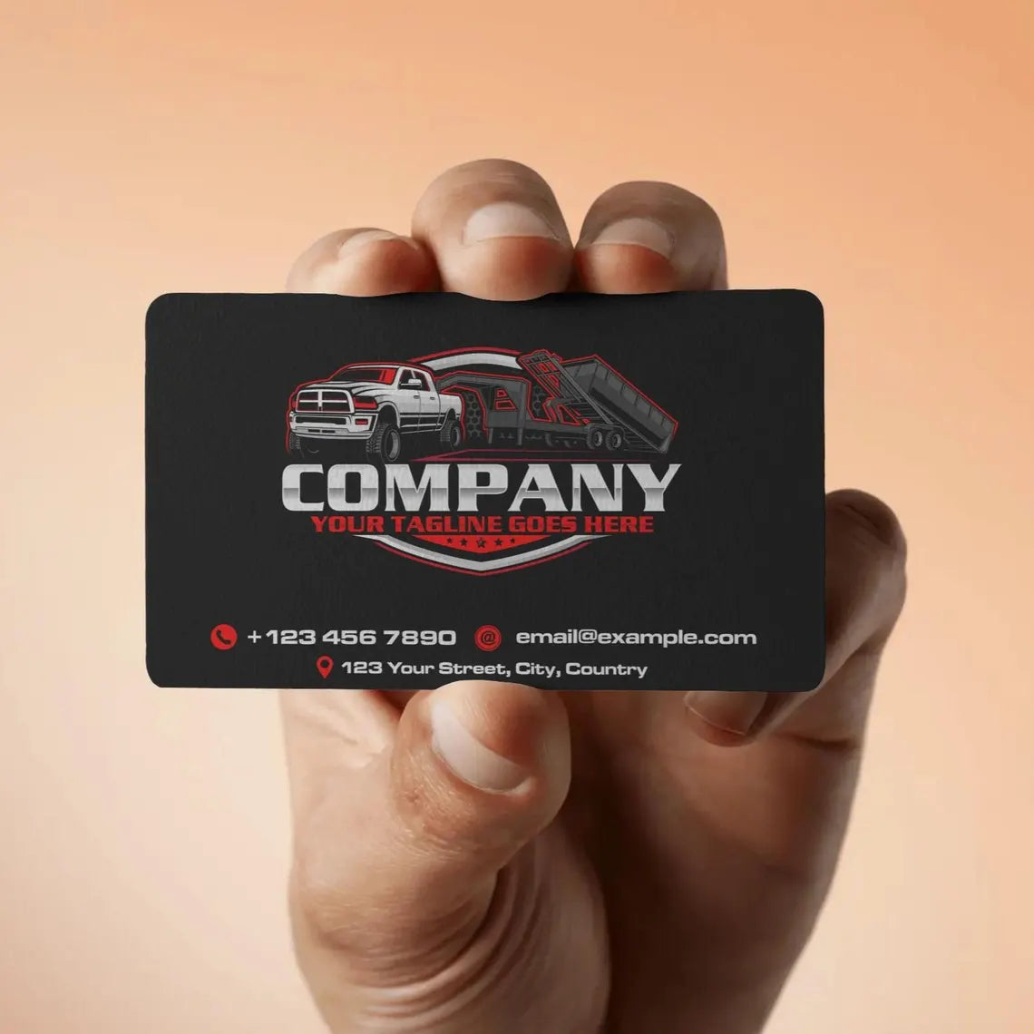 Pickup Roll Off Logo Template – Dump Trailer Hauling Service SVG AI EPS PNG Editable Vector Design