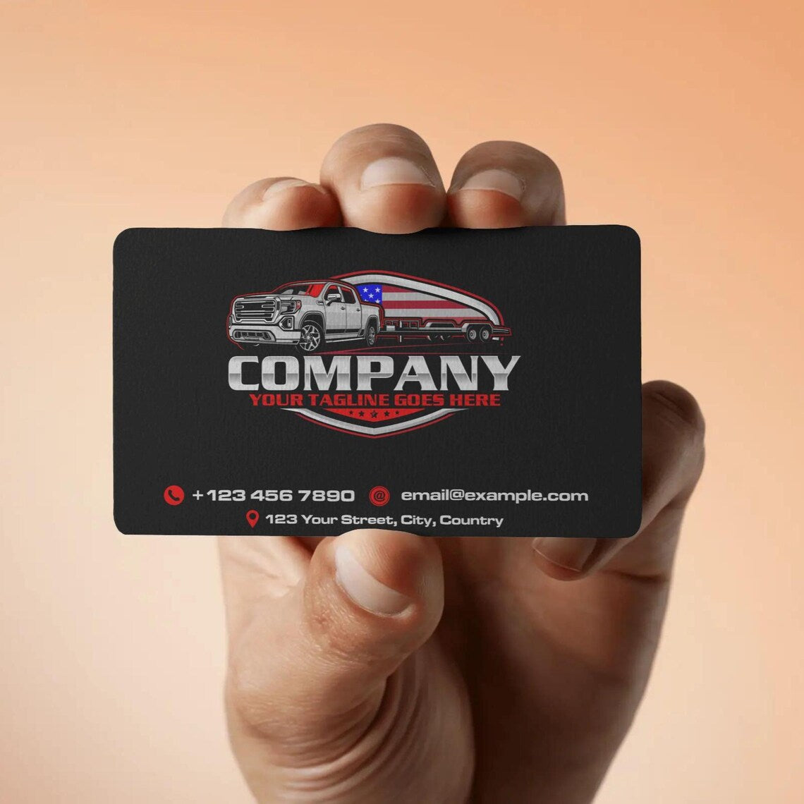 American Pickup Trailer Logo Template – Bumper Pull Hotshot Trucking SVG AI EPS PNG Editable Vector Design