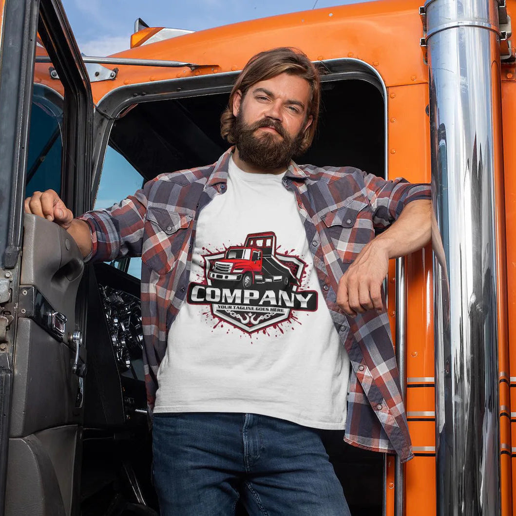 American Flatbed Tow Truck Logo