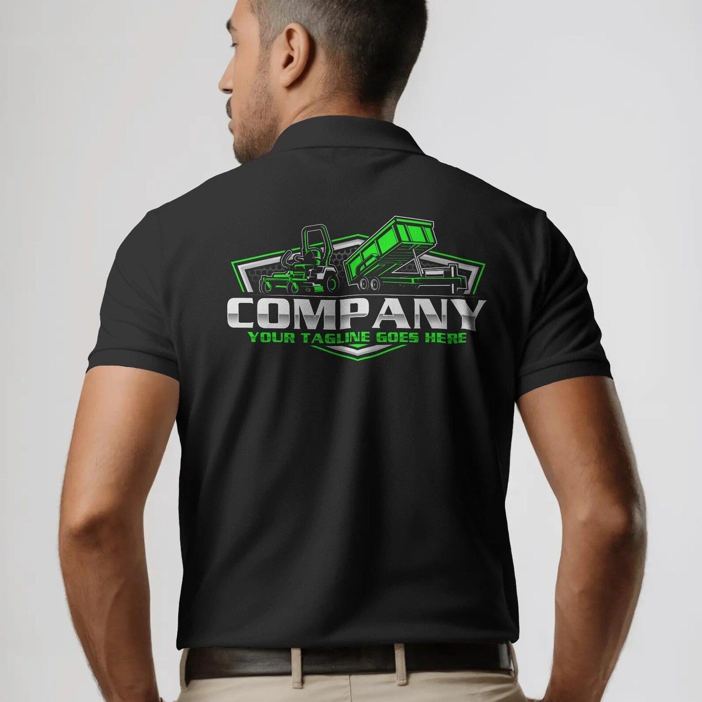 Lawn Mower Dump Trailer Logo Template – Hauling Landscape SVG AI EPS PNG Editable Vector Design