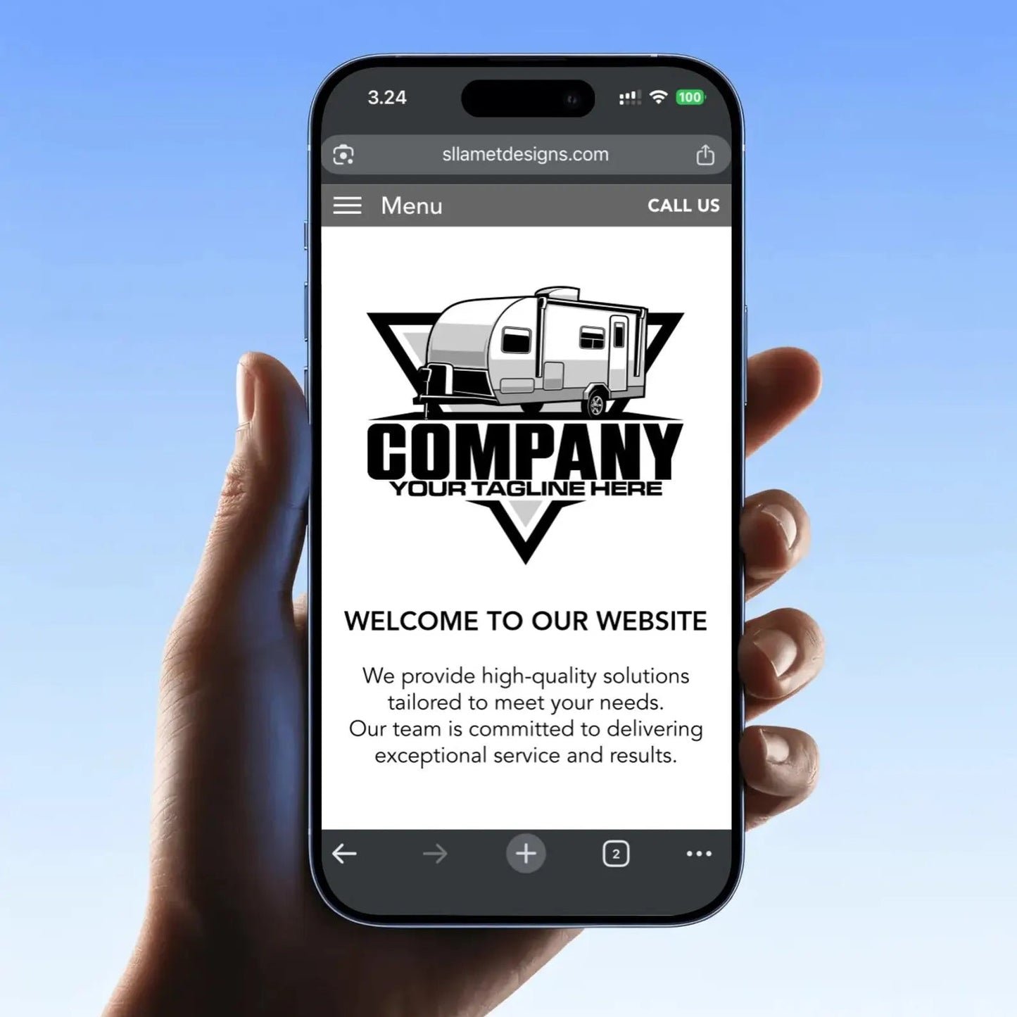 Travel Trailer Logo Template – RV Camper Rental Vector