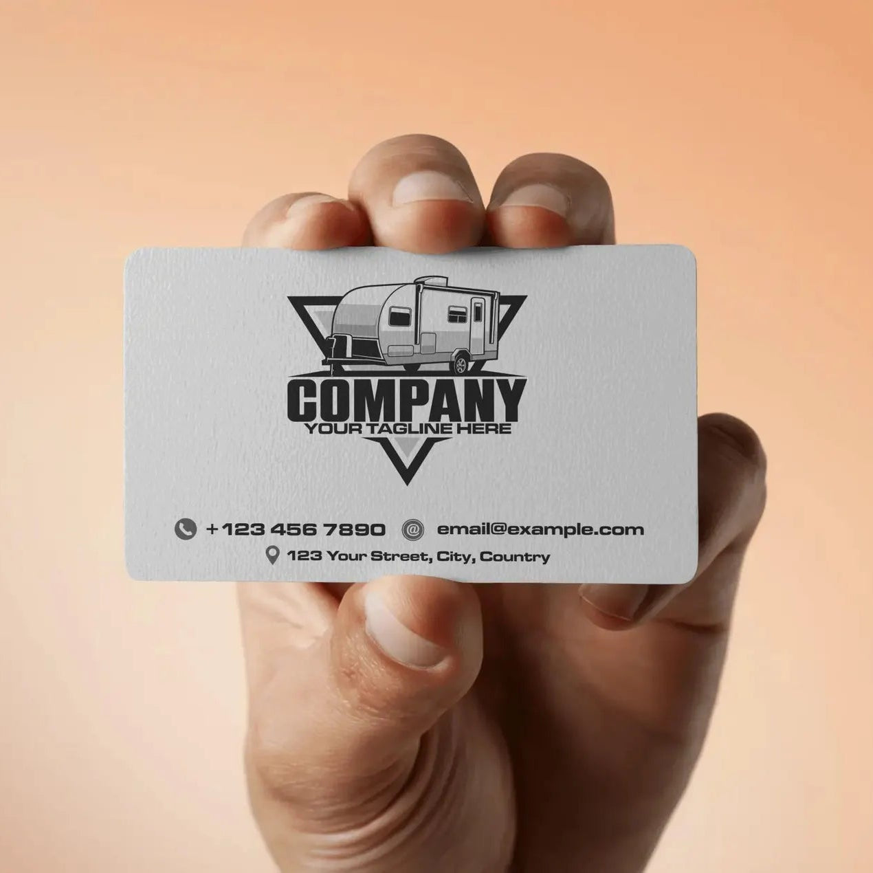 Travel Trailer Logo Template – RV Camper Rental Vector