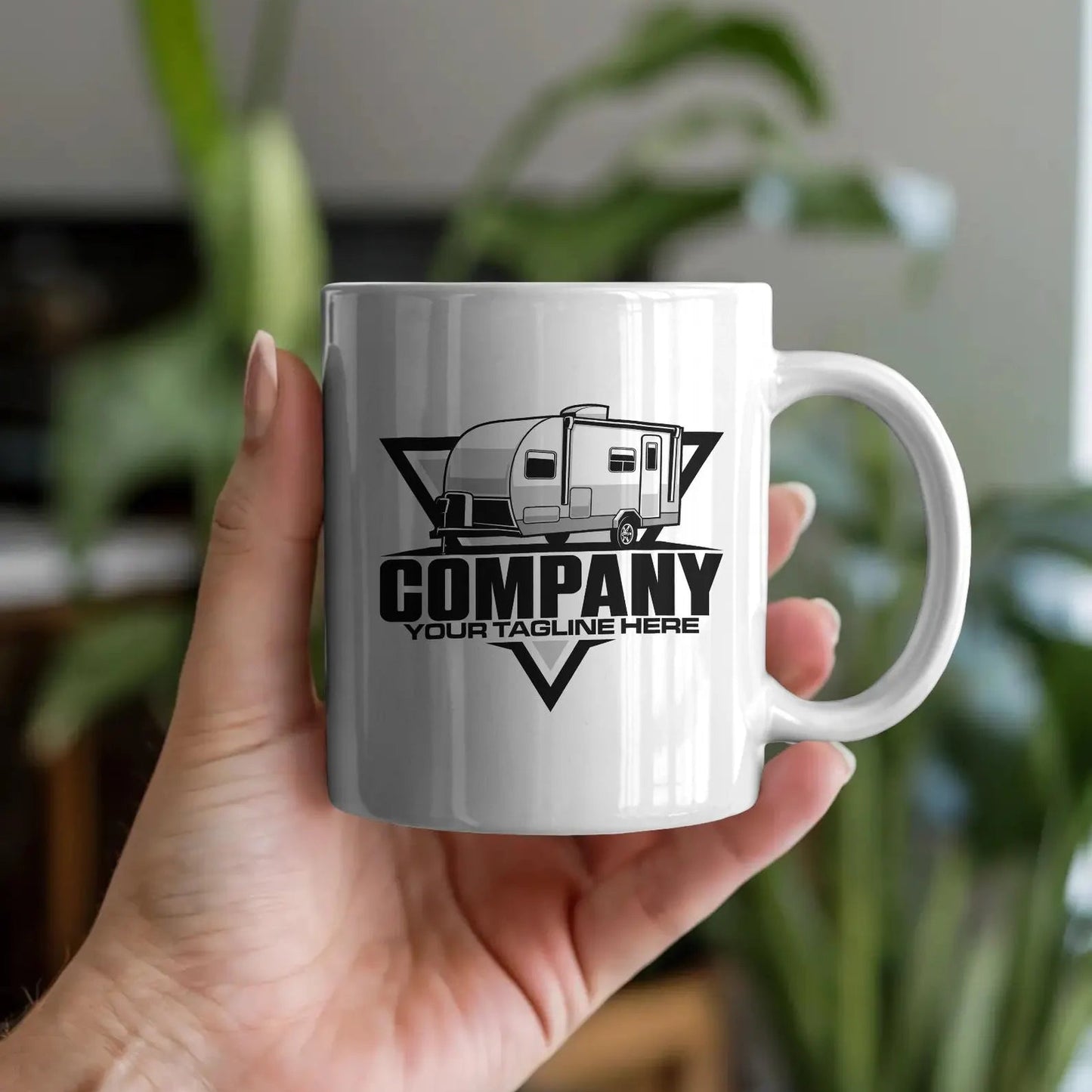 Travel Trailer Logo Template – RV Camper Rental Vector