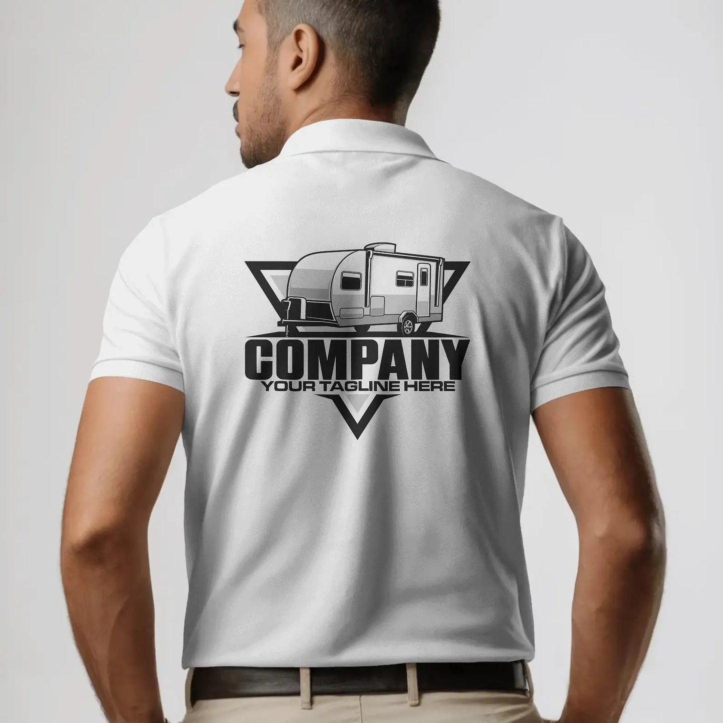 Travel Trailer Logo Template – RV Camper Rental Vector