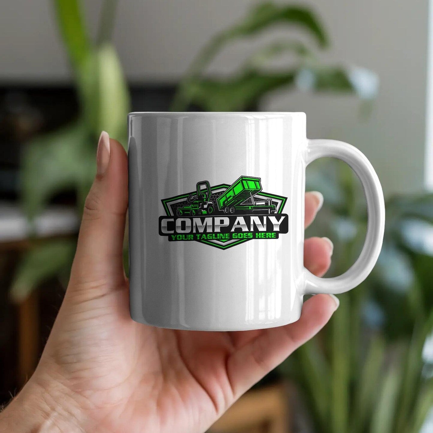 Lawn Mower Dump Trailer Logo Template – Hauling Landscape SVG AI EPS PNG Editable Vector Design