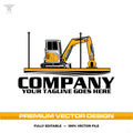 Marine excavation logo template for dock construction shoreline service in SVG AI EPS PNG editable vector format