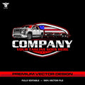 American pickup trailer logo template for bumper pull hotshot trucking in SVG AI EPS PNG editable vector format