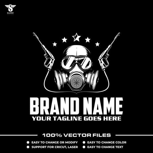 Power washing pressure logo template for cleaning service in SVG AI EPS PNG editable vector format