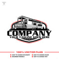 Park model RV logo template for destination trailer company in SVG AI EPS PNG editable vector format