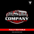 Shed hauler logo template for tiny house barn delivery in SVG AI EPS PNG editable vector format