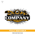 Skid steer fleet logo template for compact track loader branding in SVG AI EPS PNG editable vector format