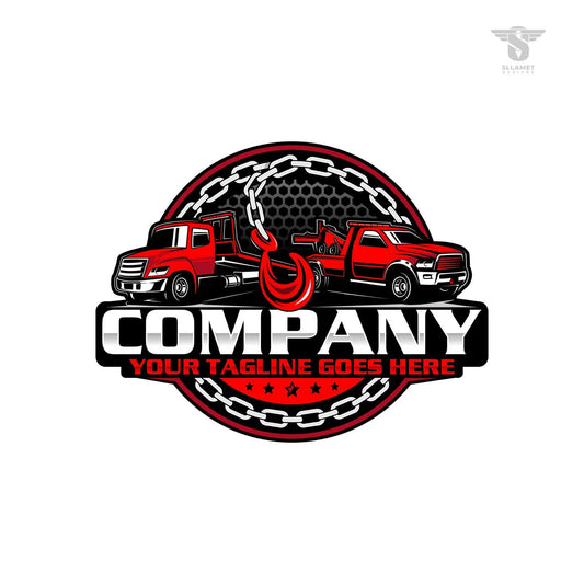 American towing logo template for car recovery roadside service in SVG AI EPS PNG editable vector format