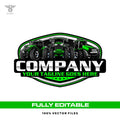 Tractor fleet logo template for farm company and agriculture equipment in SVG AI EPS PNG editable vector format