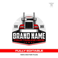 Trucking company logo template for logistics freight transport in SVG AI EPS PNG editable vector format