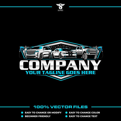 Vehicle wash logo template for car cleaning and detailing service in SVG AI EPS editable vector format