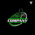 Zero turn mower logo template for lawn care and landscaping service in SVG AI EPS PNG editable vector format
